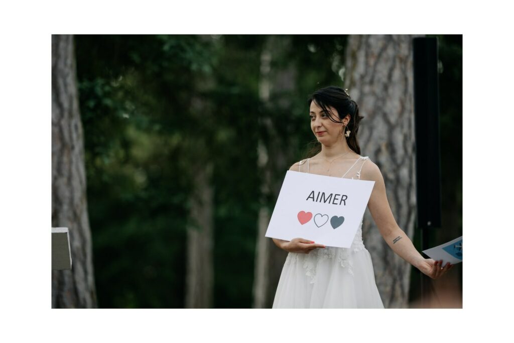 voeux mariage sur pancarte